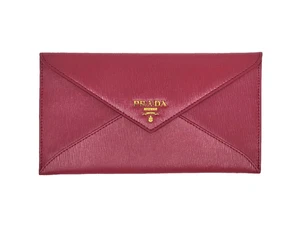 PRADA Vitello Move Magenta Saffiano Leather Wallet Portfolio Clutch NIB - Picture 1 of 8