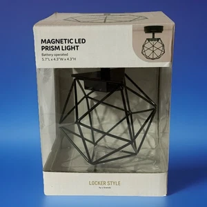 Locker Style By U Brands Magnetic LED Black Metal Prism Light Decoration NEW - Picture 1 of 5