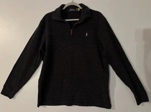 POLO RALPH LAUREN 1/4 Zip Neck Strickpullover Herren Gr. L dunkelgrau - Bild 1 von 4