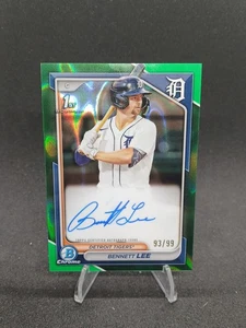 2024 Bowman Chrome Bennett Lee Auto Green Refractor 1st Auto /99 Tigers - Bild 1 von 7