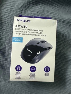 Targus Blue Trace 2.4 GHz Wireless Mouse Black AMW50US  New - Image 1 of 3