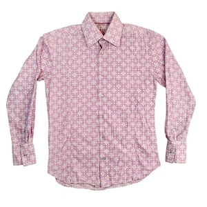 Camisa Coton Doux Para Hombre 39 Mediana Rosa Blanca Estampado Geométrico Algodón con Botones - Imagen 1 de 11