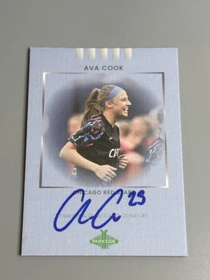 Ava Cook 2022 Parkside Paramount NWSL /50 Blue Signature Series Auto Red Stars - Image 1 of 2