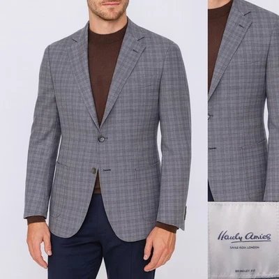 Savile Row Abrigo Deportivo Blazer Gris Ventana Cuadros Gris 46R Chaqueta Informal Lana Foto 1 de 4