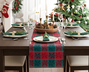 Corredor de mesa KAROS 40x140 cm patrón a cuadros cocina mesa de comedor otoño invierno Navidad - Imagen 1 de 12