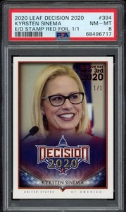2020 Leaf Decision Kyrsten Sinema Election Day Red Foil (PSA 8) - Picture 1 of 1