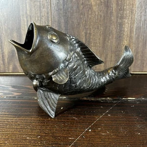 Koi Fisch Deko Fisch Statue Antik Messing Bronze Glück Koi Skulptur Vase - Bild 1 von 17
