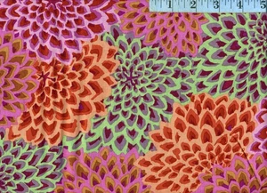 OOP! Kaffe Fassett for FreeSpirit - Dahlia Blooms (GP-054) Autumn 7/8 Yard - Picture 1 of 1