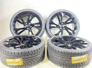 20x9 AUDI WHEELS GLOSS BLACK RIMS 2753020 TIRES A4 A5 A6 A7 A8 R8 S6 S5 RS7 SQ - Picture 1 of 5