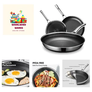 Hybrid Pans Set Nonstick 3 Piece, 8&10&12 Inch Nonstick Frying Pans Set, Dish... - Picture 1 of 8