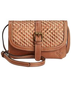 Patricia Nash Torri Woven Colorblock Crossbody Natural Beige - Picture 1 of 3