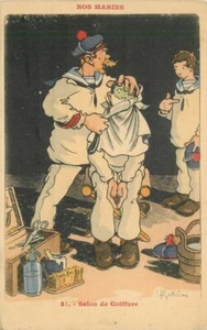 Impresión artística Marina francesa Barbero navaja cómic humor años 20 postal 21-7186 - Imagen 1 de 2