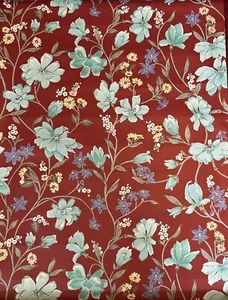 VTG NOS Katzenbach & Warren Red Floral Wallpaper Triple Roll 27in x 45ft 100sqft - Picture 1 of 9
