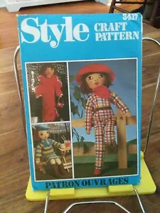 Rare Style Craft 3417 Fabric 24" Doll 3 Outfits Gown Day Dress Jumpsuit NEW - Picture 1 of 3