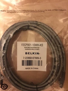 NEU Belkin 7" XCAT6 schwarz Mesh Ethernet Kabel F2CP001-07WH-KS 7-22868-67888-6 * - Bild 1 von 5