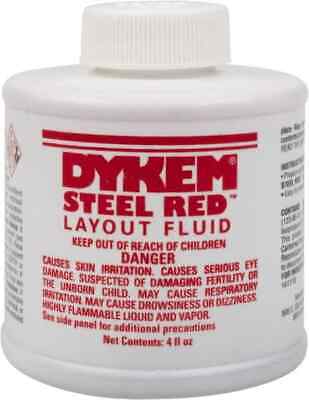 DYKEM STEEL RED LAYOUT/STAINING FLUID 4oz BRUSH-IN-CAP #80396 • 9.95$
