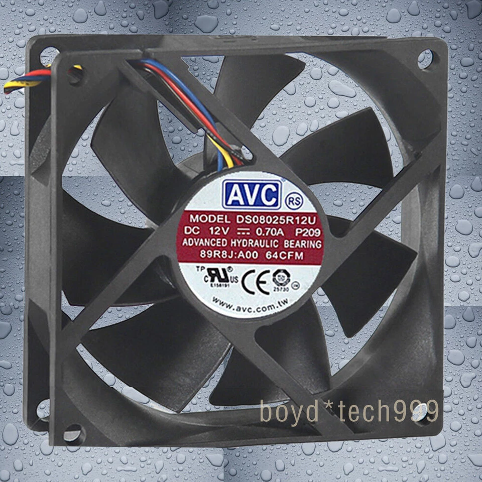 AVC DS08025R12U DC12V 0.7A P016 8025 8CM 80MM 80X80X25MM 4pin Cooling Fan - Image 1 of 1