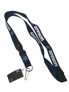 Dallas Cowboys Navy Lightweight Lanyard Keychain Badge Holder - Picture 1 of 1