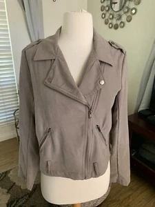 NWT Be Cool taupe moto jacket size M $39.99! - Picture 1 of 6