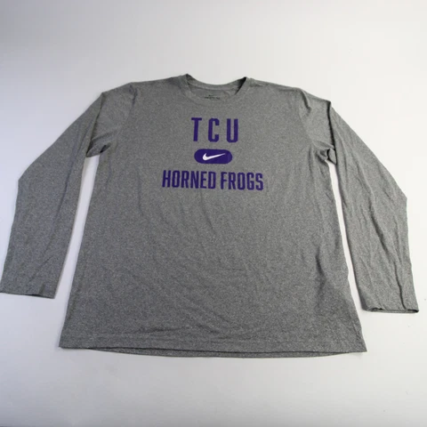 TCU Horned Frogs Nike Nike Tee Long Sleeve Shirt Men's Gray New Cover