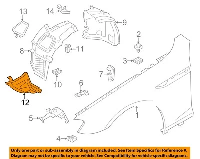 Guardabarros derecho BMW OEM 12-15 M6 51758056068 Foto 1 de 2