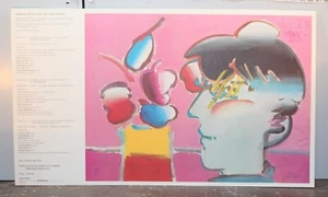 Peter Max SIGNIERT Künstler mit Blumen 1973 Tafel Poster (156/300) 21x36 B20-30-5 - Bild 1 von 7