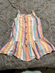 Calvin Klein Baby Toddler Girl Tiered Striped Sleeveless Dress Size 6 - Picture 1 of 3