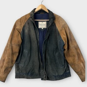 John Ashford Mens Jacket Suede Leather Grunge Size M Worn Sun Faded 90s Vintage - Picture 1 of 24