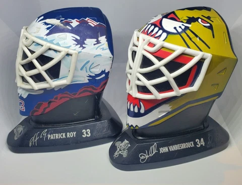 McDonalds NHL Hockey Goalie Helmet Lot of 2  Florida Panthers Colorado Avalanch Cover