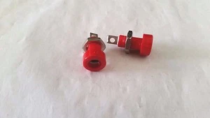 RED SOLDER CHASSIS INSULATED BANANNA JACK FEMALE 8PC   - Picture 1 of 1