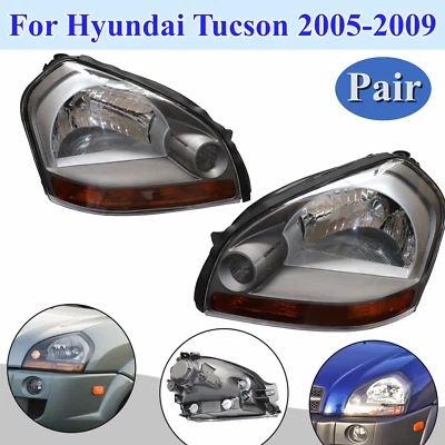 For Hyundai Tucson 2005-2009 Headlights Headlight Assembly 1 Pair Set Headlamp Foto 1 de 4