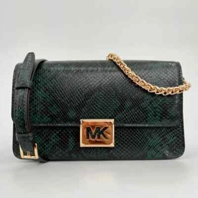Bolso de hombro Michael Kors Sonia mediano de cuero en relieve 35F1G6SL3G, verde carreras Foto 1 de 4