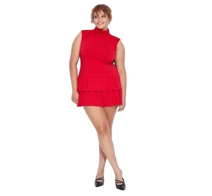 Wild Fable Women Dress Mini Shift Drop Waist Cap Sleeve Knit Red XL NEW - Picture 1 of 5