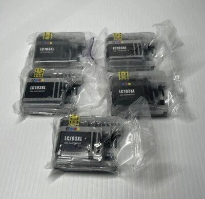 EZ Ink Cartridges for Brother LC103XL Black New Sealed NIP 5 Pcs - Image 1 of 4