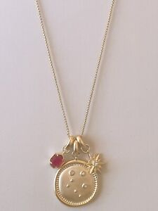 Kendra Scott Astrological Sign Coin Pendant Necklace, Libra/Berry Illusion/Gold