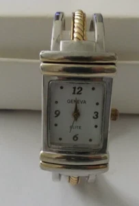 Geneva Elite Gold & Silver Tone Bangle Cuff Quartz Wrist Watch Untested #N18 - Picture 1 of 8