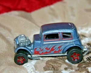 Vintage 1968 Mattel Hot Wheels Classic '32 Ford Vicky Gray Blue with Flames  - Picture 1 of 6