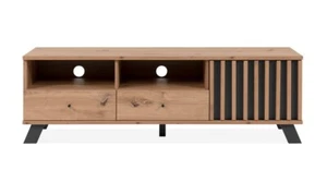 TV-Board Eiche Lowboard Unterschrank Fernsehschrank Industrial Lamellen138 cm - Bild 1 von 7