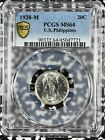 1938-M U.S. Philippines 20 Centavos Pcgs Ms64 (10 Available) (1 Coin Only)