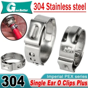 Single Ear O Clips Plus Mikalors 304 Stainless Steel Air Water Pipe Hose Clamps - Picture 1 of 16
