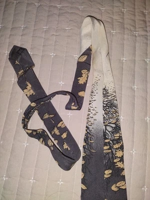 Corbata de seda vintage Cordon Art The Art of M C Escher Three Worlds 1955 Holanda Foto 1 de 4