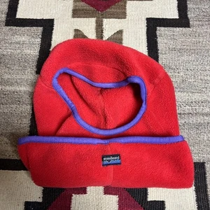 Patagonia Vintage 90er Unisex Fleece rot Sturmhaube Ski Schnee Gesichtsmaske Mütze Einheitsgröße - Bild 1 von 7