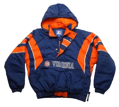 Starter NCAA S UVA Cavaliers Jacket University of Virginia VTG 90s Pullover Snap - Image 1 of 4
