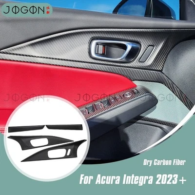Panel de cubierta de manija de puerta interior de carbono mate para Acura Integra tipo S 2023-2025 Foto 1 de 4