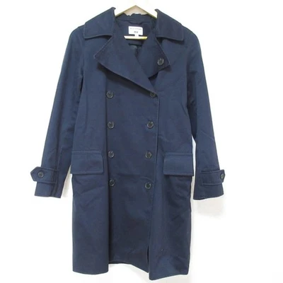 Trench coat Uniqlo Ines De La Fressange S azul marinho feminino roupas antigas usadas - Imagem 1 de 4