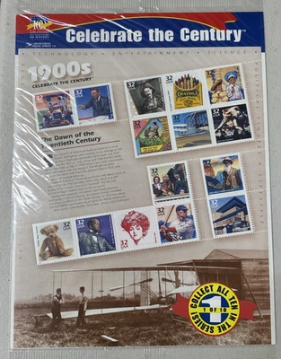 USPS 1900’s Stamps Gem Sheet Celebrate The Century .32 #5537 SEALED NEW - Image 1 of 3
