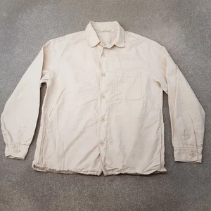Uniqlo Mens Shirt Large Cream Beige Linen Blend Overshirt Jacket Sack Workwear - Picture 1 of 9