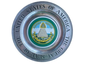 11" Wilton RWP Il Grande Sigillo degli USA Piatto Peltro Stati Uniti d'America - Foto 1 di 6