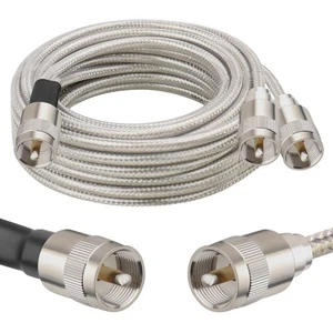 MOOKEERF Dual CB Antenna Coax Cable 12FT,Low Loss RG8X Stranded Core Co-Phase... - Picture 1 of 6
