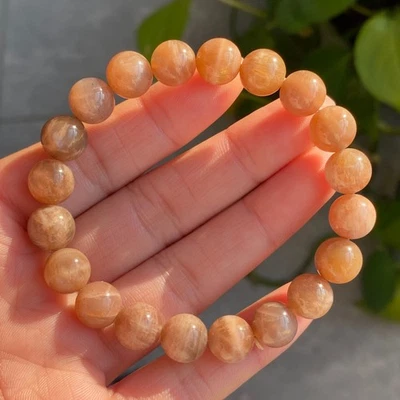 Pulsera de cuentas de cristal de luz fuerte piedra solar negra natural de 9,5 mm Foto 1 de 4